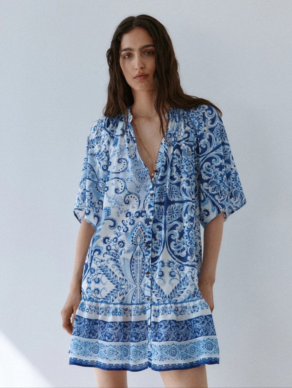H&M Tie-Belt Shirt Dress Size L